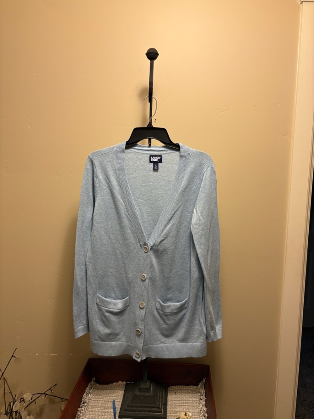 Lands’ End long sleeve button up cardigan.
